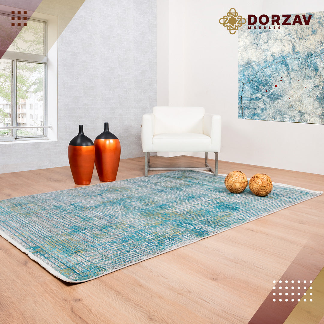 Tapete Decorativo Civita T2269 Turquesa / Gris – Abstracto · Interior