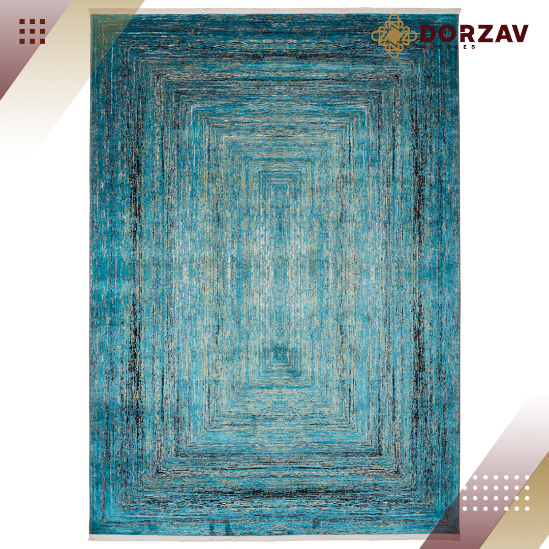 Tapete Decorativo Civita T2274 Turquesa / Gris – Geométrico · Interior