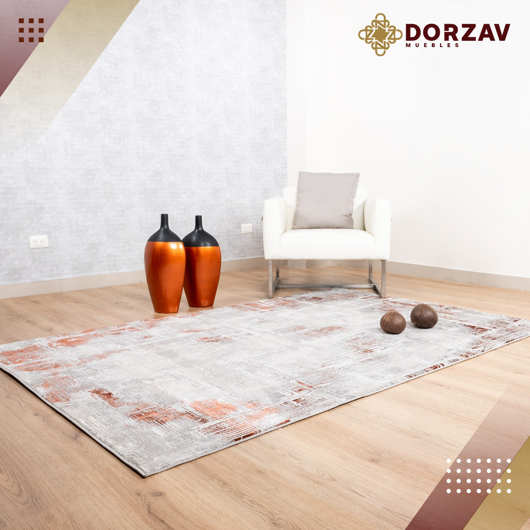 Tapete Decorativo Delme T5147 Gris / Coral – Abstracto · Interior