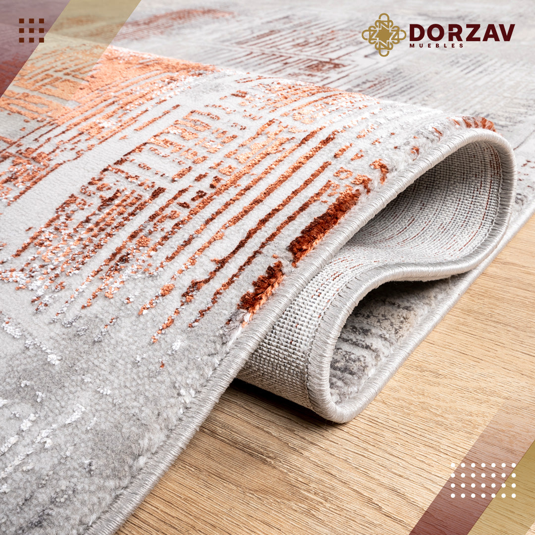 Tapete Decorativo Delme T5147 Gris / Coral – Abstracto · Interior