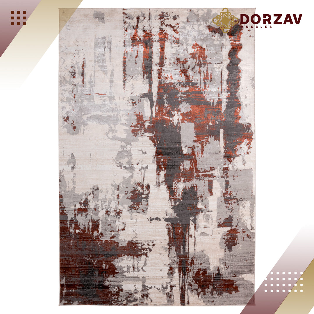 Tapete Decorativo Delme T5148 Gris / Coral – Abstracto · Interior