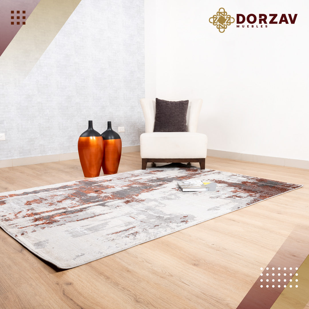 Tapete Decorativo Delme T5148 Gris / Coral – Abstracto · Interior