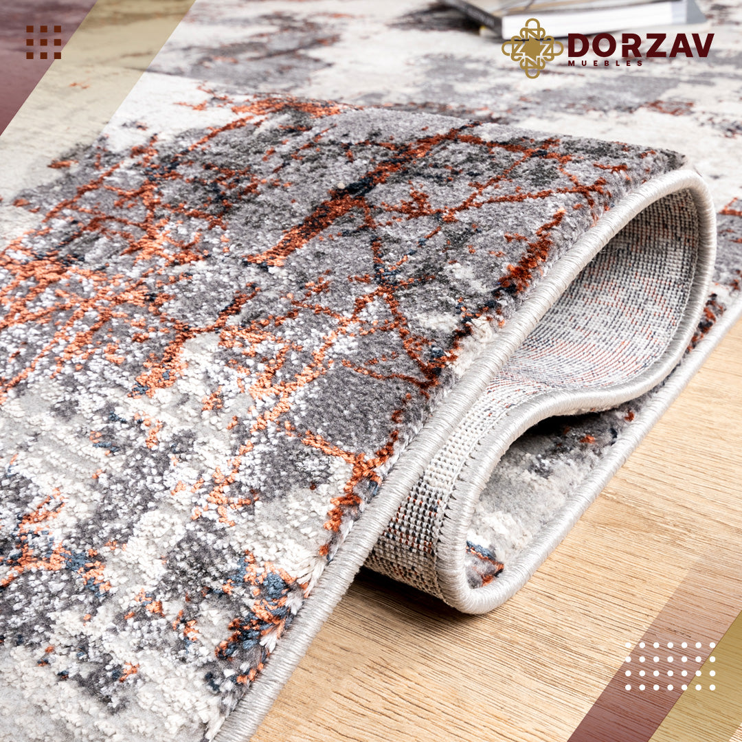 Tapete Decorativo Delme T5149 Gris / Coral – Abstracto · Interior