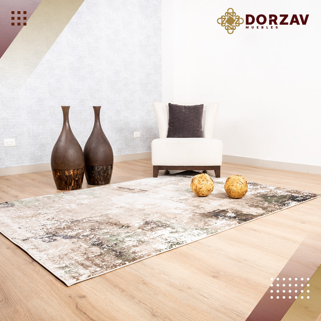 Tapete Decorativo Delme T5151 Crema / Verde – Abstracto · Interior