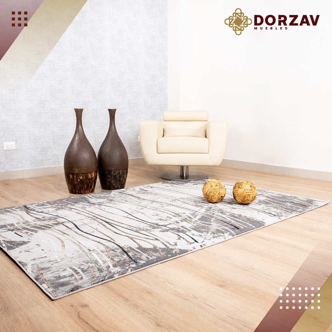 Tapete Decorativo Delme T5153 Gris / Azul – Abstracto · Interior