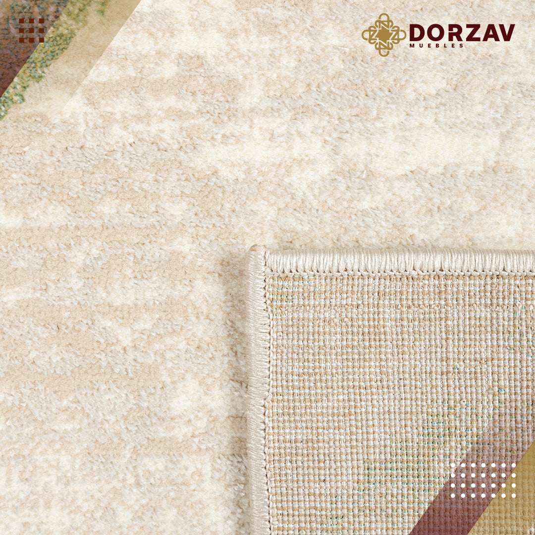 Tapete Decorativo Deniz U7012 Crema / Verde – Geométrico · Interior