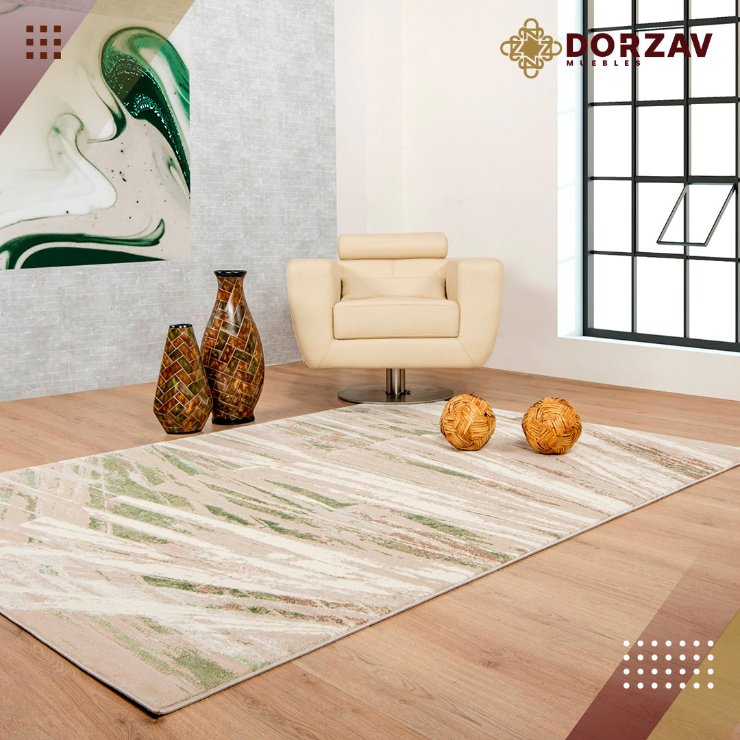 Tapete Decorativo Deniz U7013 Crema / Verde – Abstracto · Interior