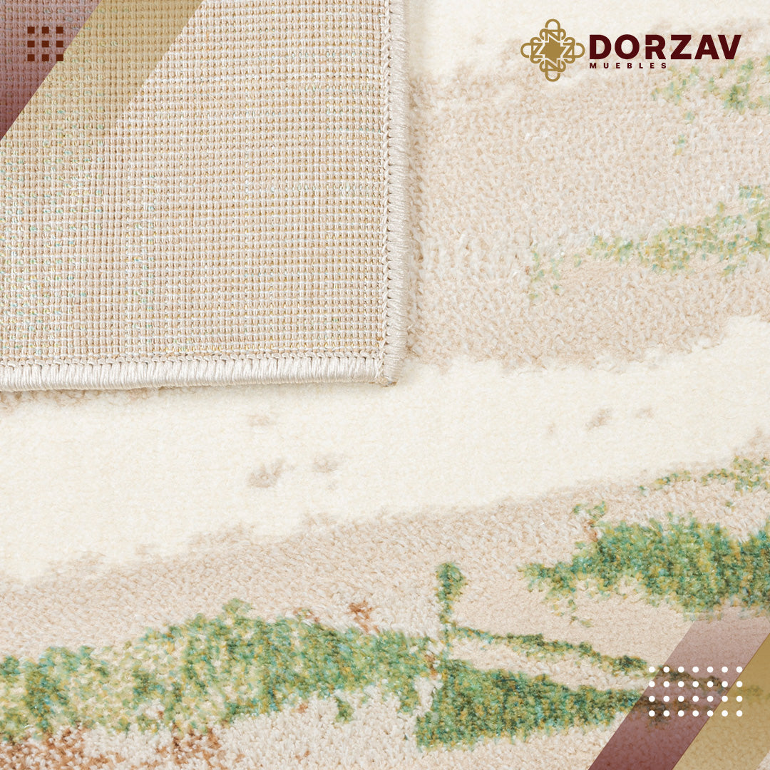 Tapete Decorativo Deniz U7013 Crema / Verde – Abstracto · Interior