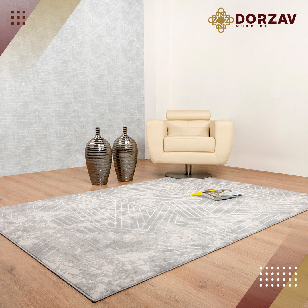 Tapete Decorativo Deniz U7011 Gris / Crema – Abstracto · Interior