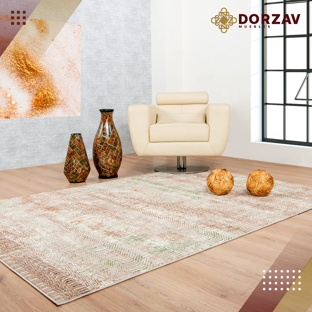 Tapete Decorativo Deniz U7016 Crema / Verde – Abstracto · Interior
