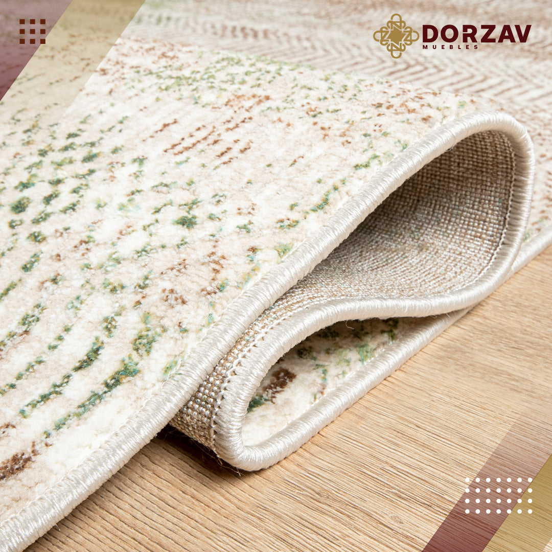 Tapete Decorativo Deniz U7016 Crema / Verde – Abstracto · Interior