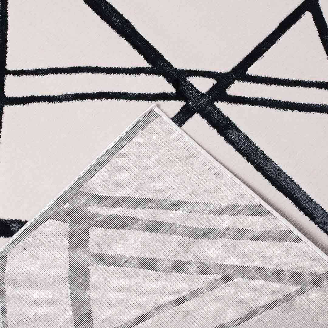 Tapete Decorativo Divan 1038C Ivory / Negro – Geométrico · Interior