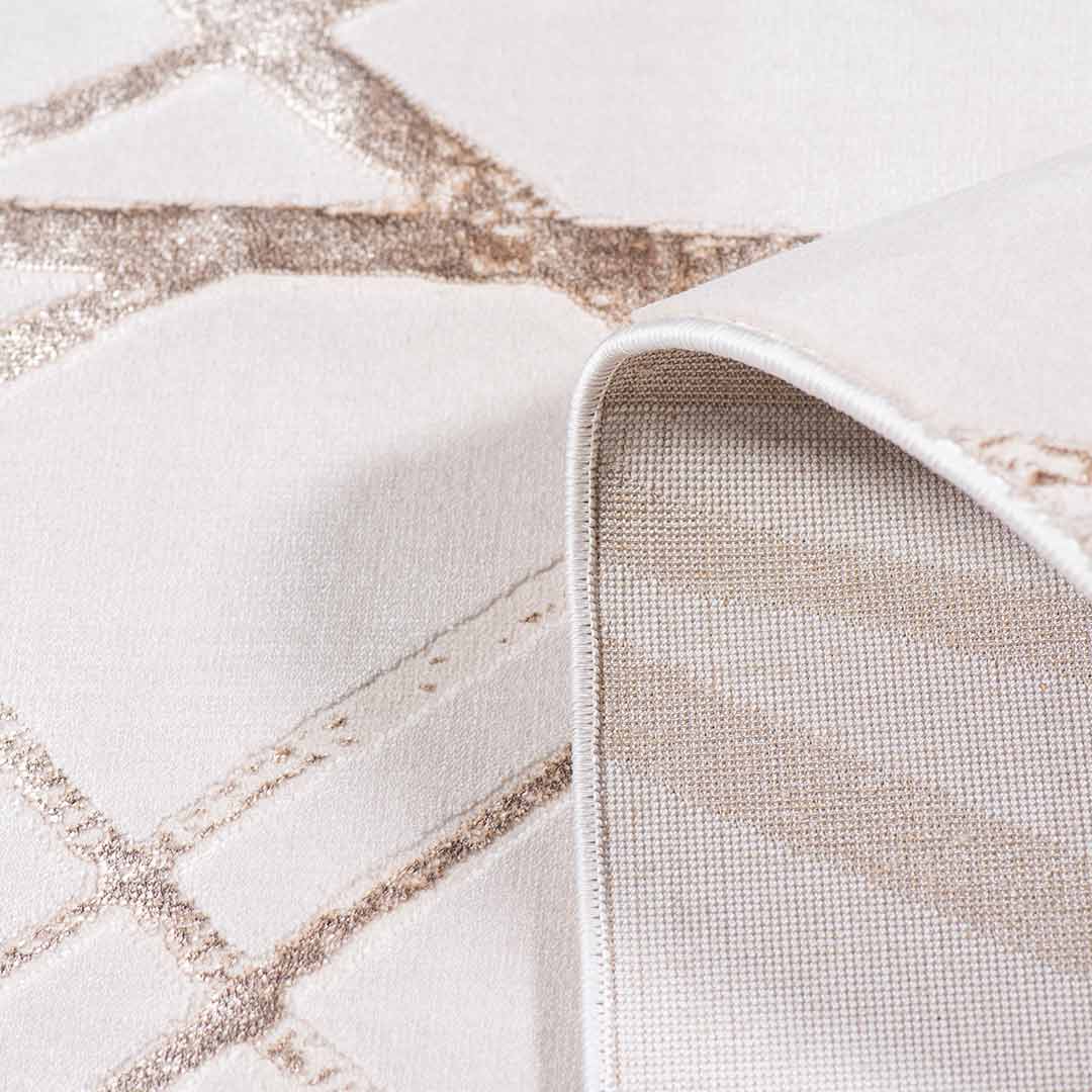 Tapete Decorativo Divan 1039C Ivory / Oro – Abstracto · Interior