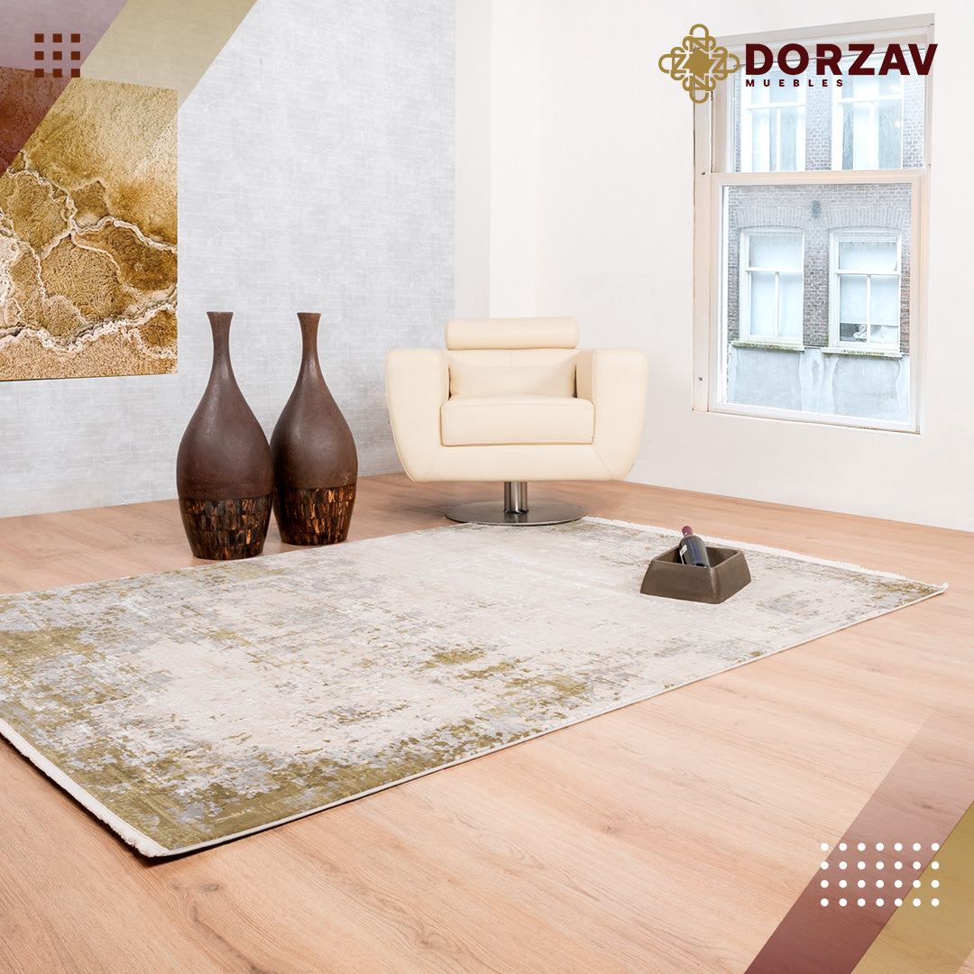 Tapete Decorativo Duomo T2276 Gris / Verde – Abstracto · Interior
