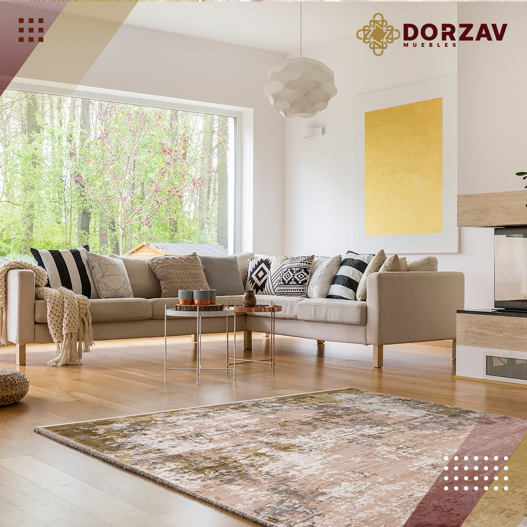 Tapete Decorativo Duomo T2276 Gris / Verde – Abstracto · Interior