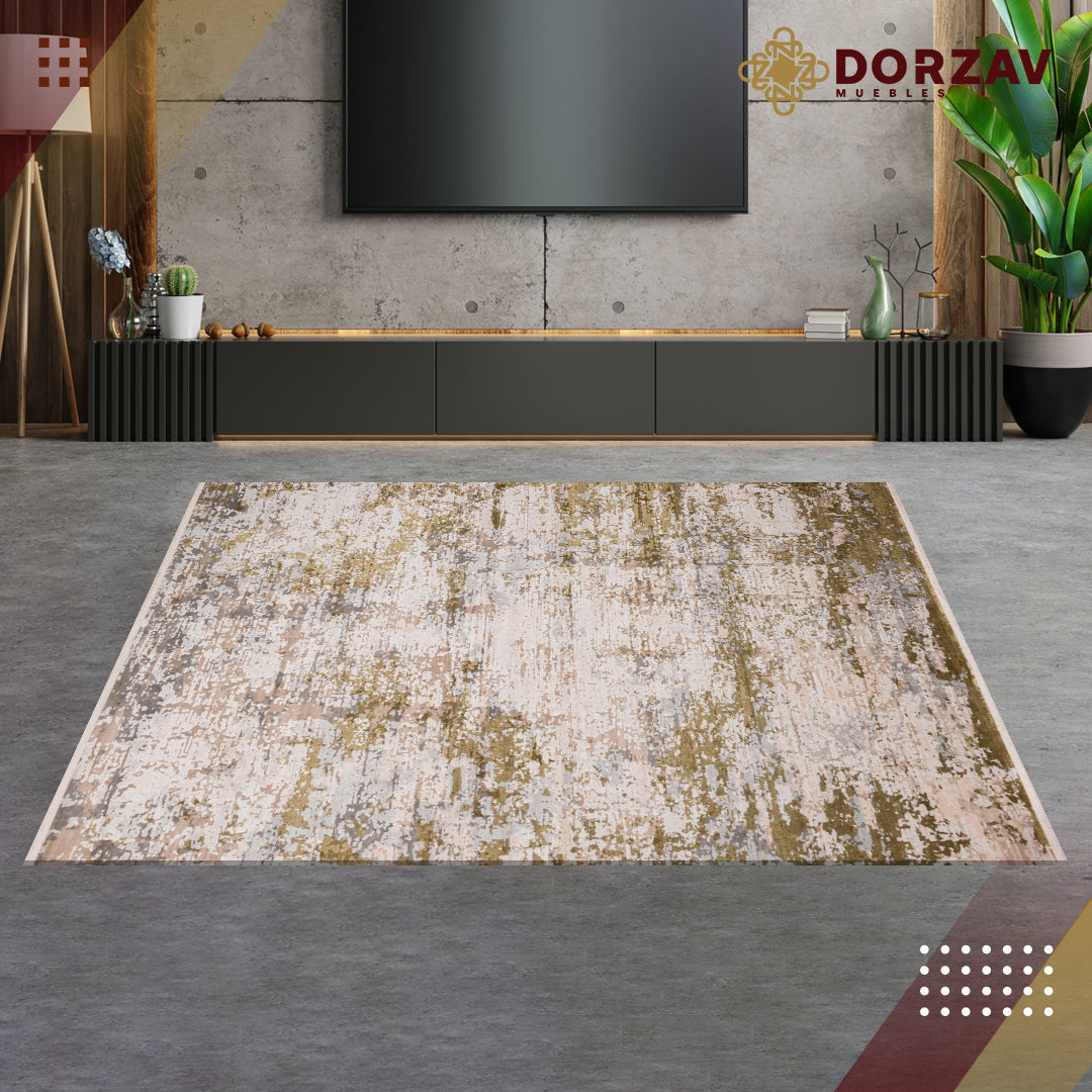 Tapete Decorativo Duomo T2277 Gris / Verde – Abstracto · Interior
