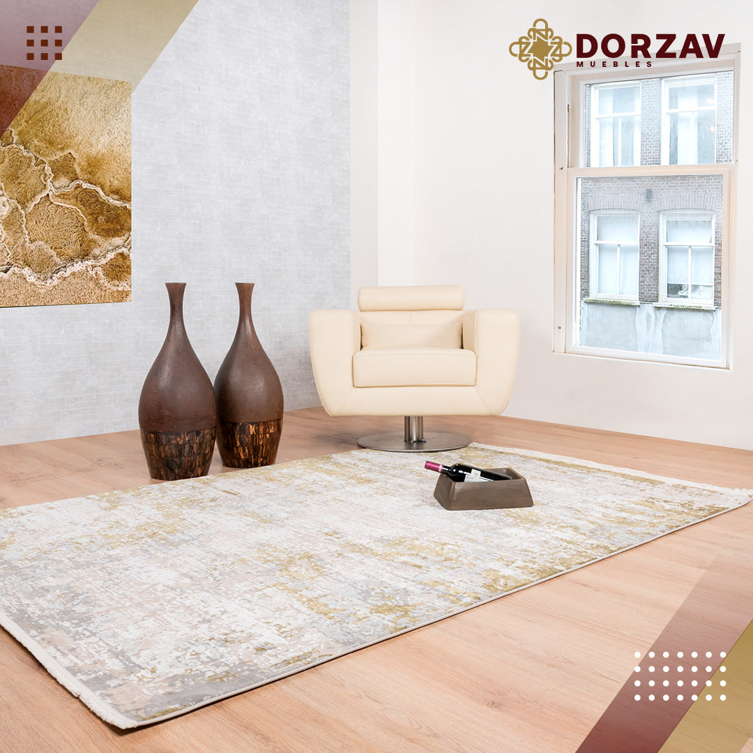 Tapete Decorativo Duomo T2277 Gris / Verde – Abstracto · Interior