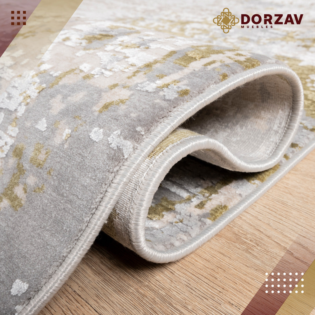 Tapete Decorativo Duomo T2277 Gris / Verde – Abstracto · Interior