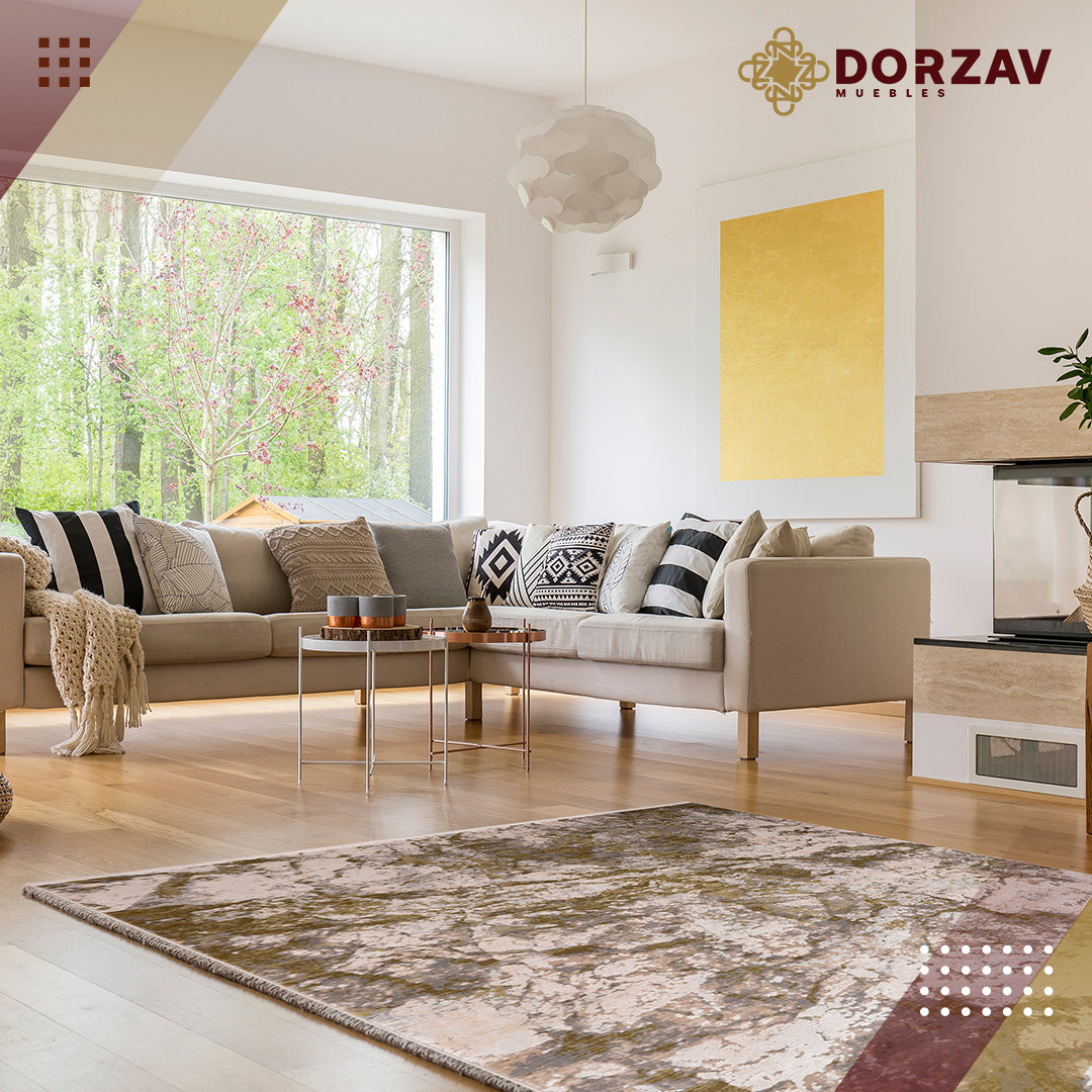 Tapete Decorativo Duomo T2279 Gris / Verde – Abstracto · Interior