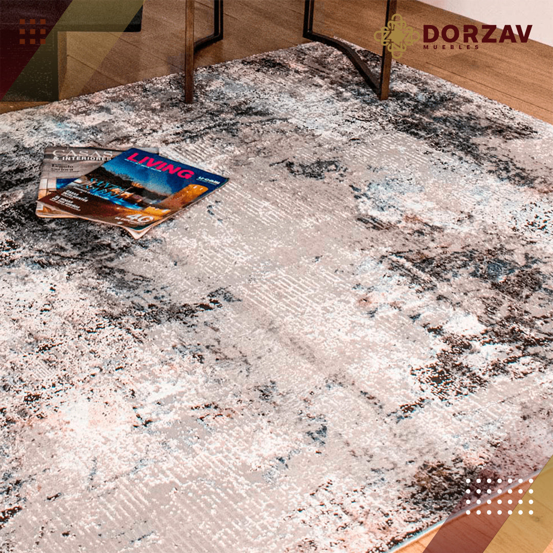 Tapete Decorativo Darica T2120 Crema / Azul – Abstracto · Interior