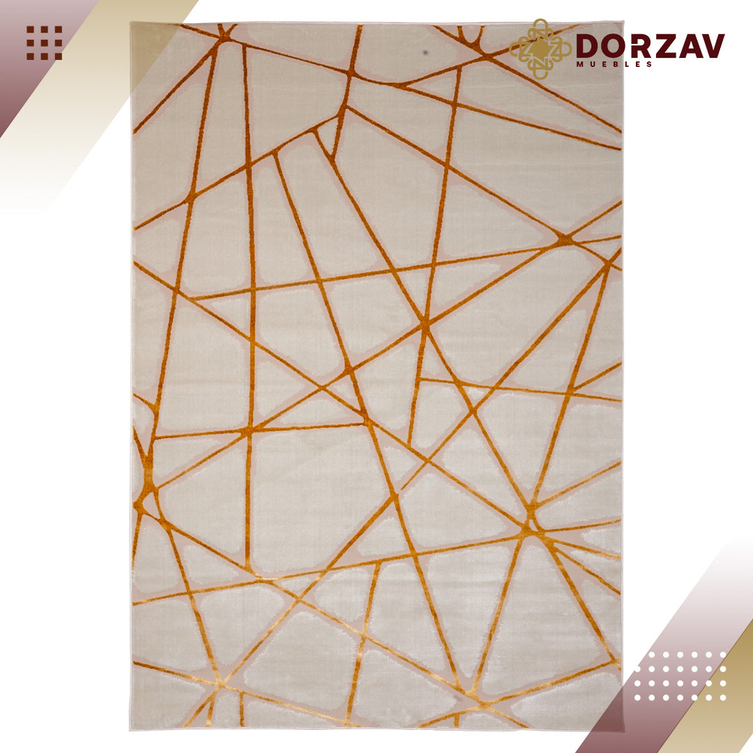 Tapete Decorativo Elif U6029 Oro / Taupe – Geométrico · Interior