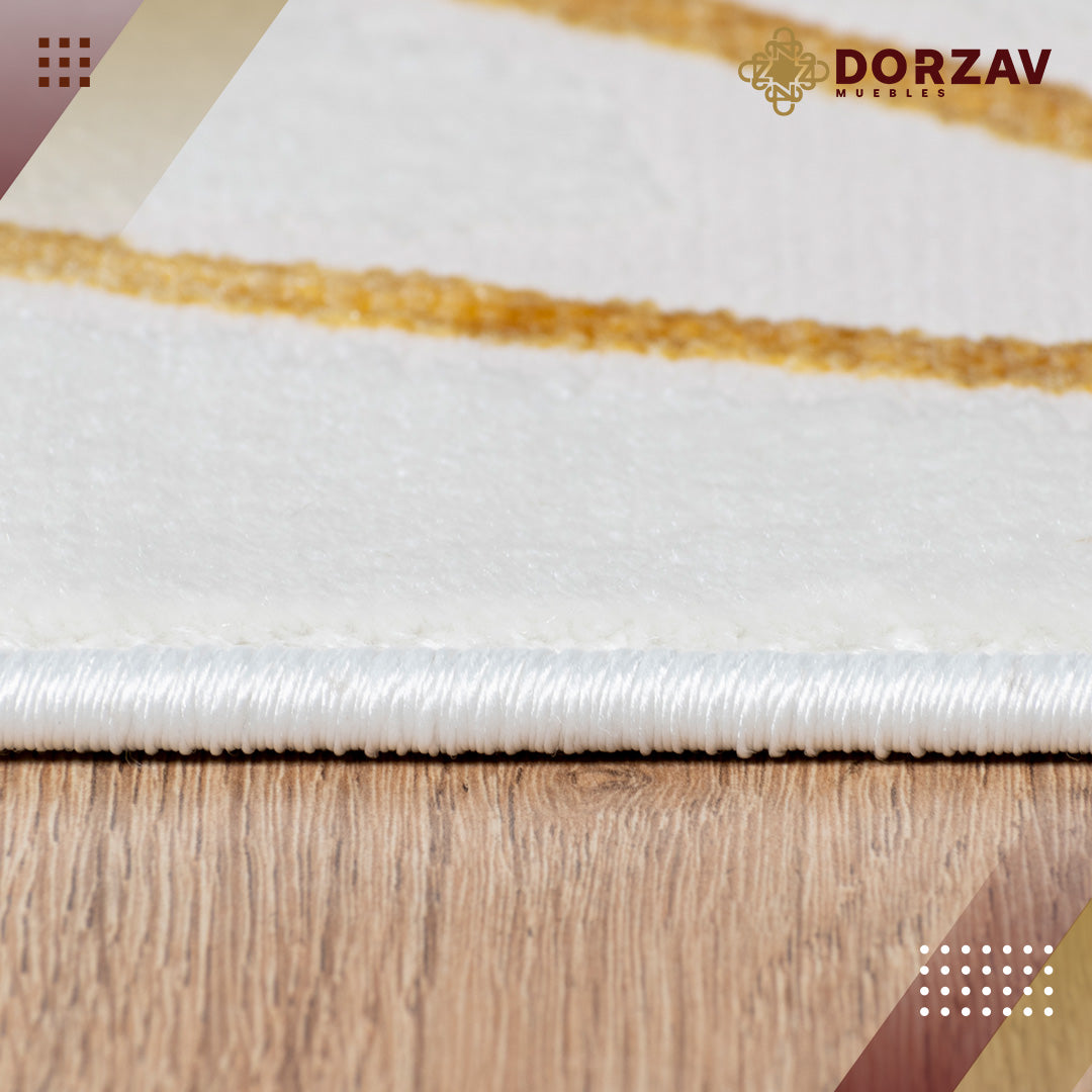 Tapete Decorativo Elif U6029 Oro / Taupe – Geométrico · Interior