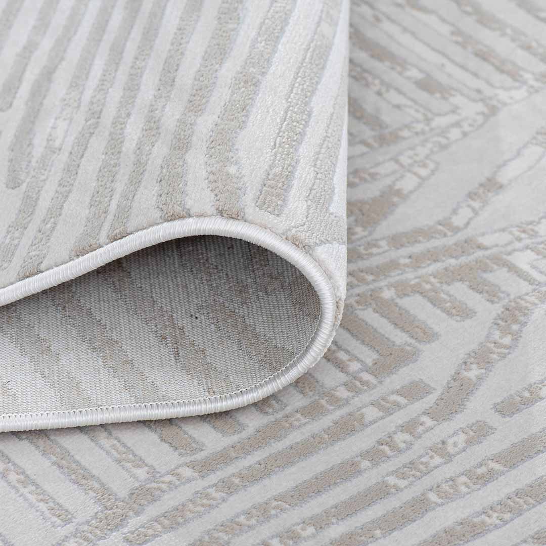 Tapete Decorativo Eren 1046C Beige / Taupe – Geométrico · Interior