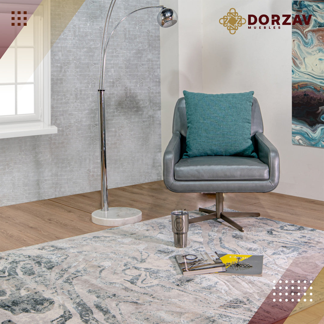 Tapete Decorativo Erzin T9005 Azul / Crema – Abstracto · Interior