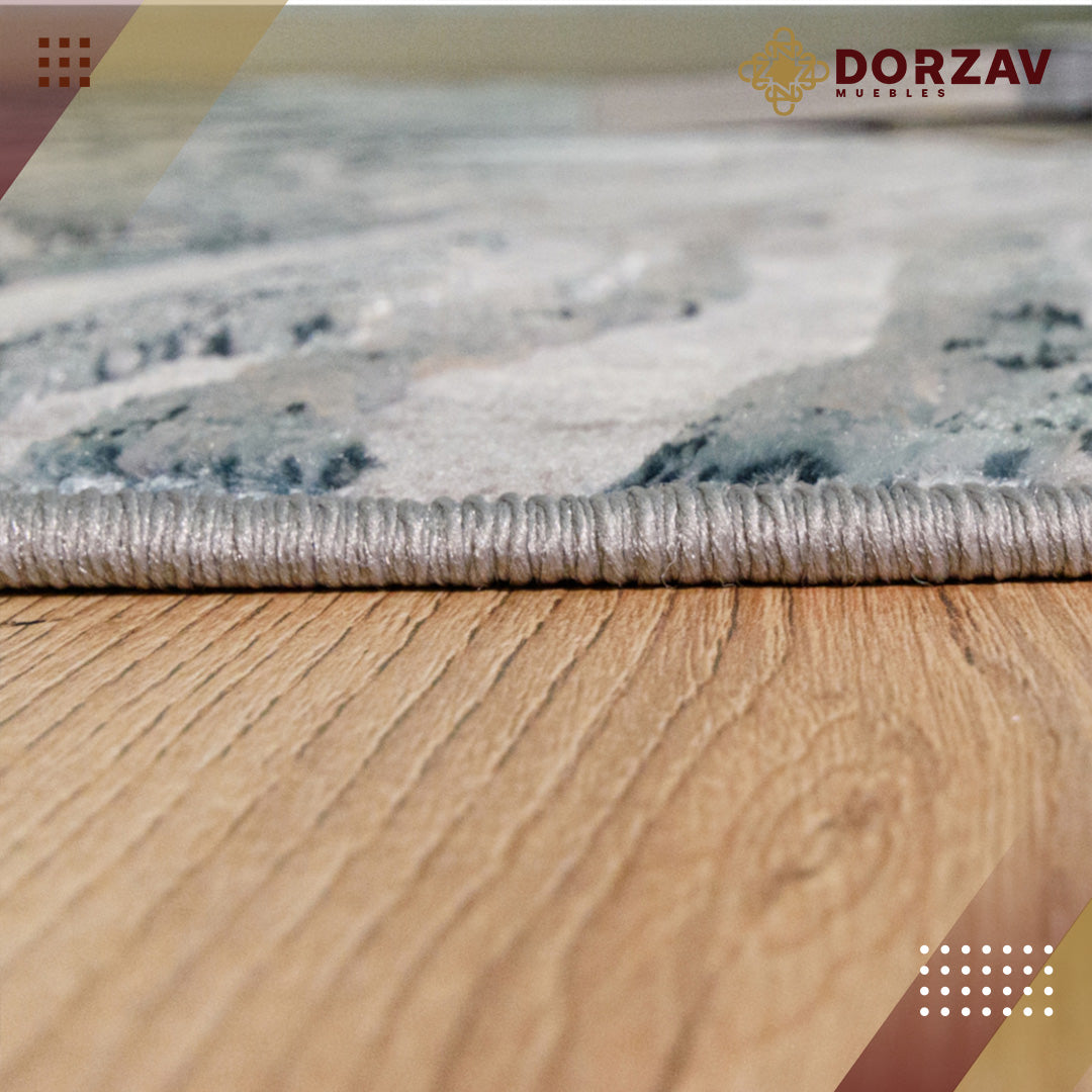 Tapete Decorativo Erzin T9005 Azul / Crema – Abstracto · Interior