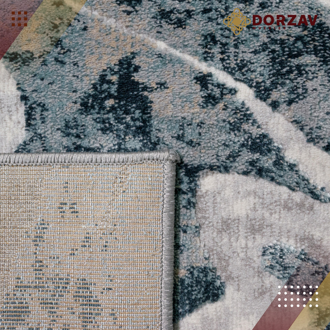 Tapete Decorativo Erzin T9005 Azul / Crema – Abstracto · Interior