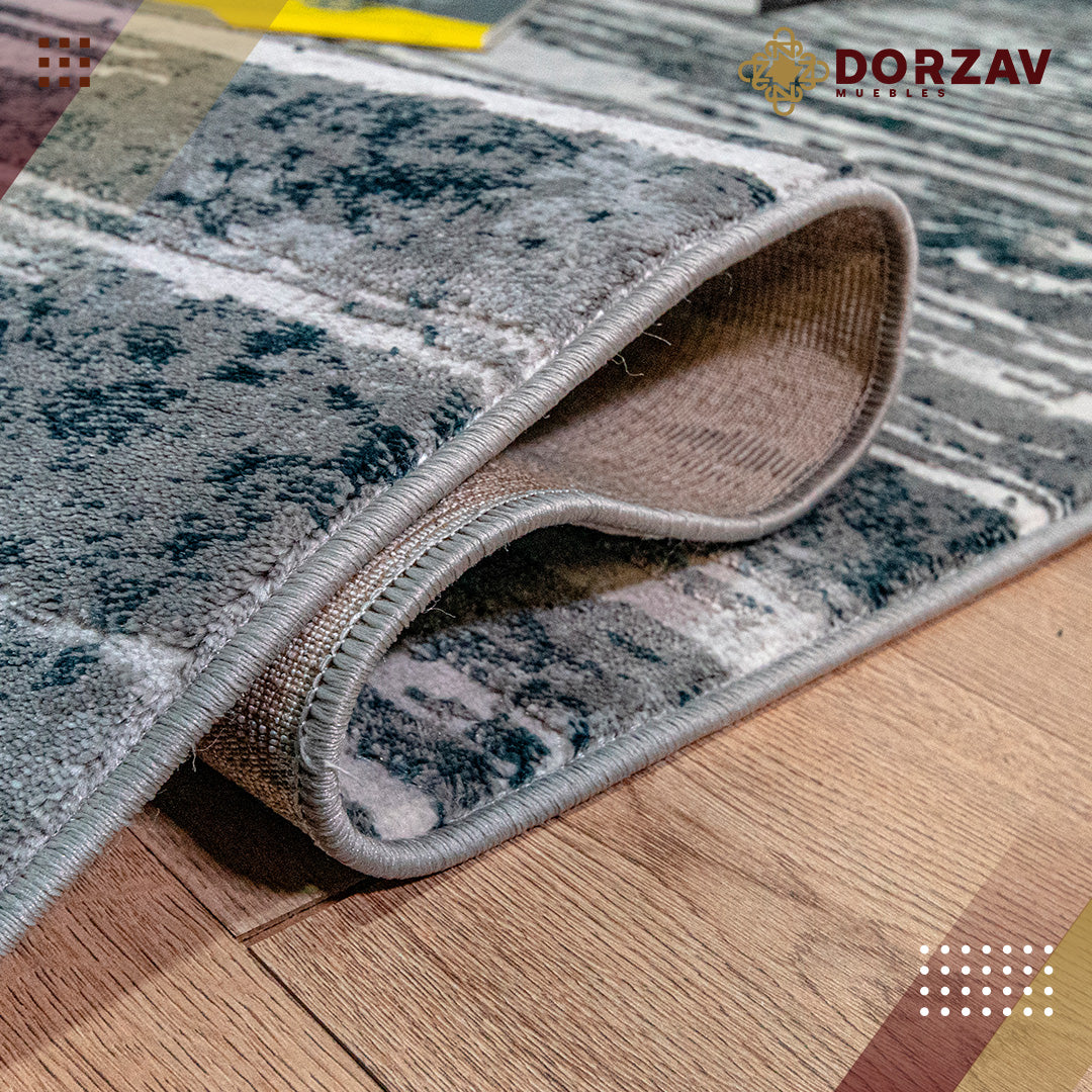 Tapete Decorativo Erzin T9001 Gris / Azul – Abstracto · Interior