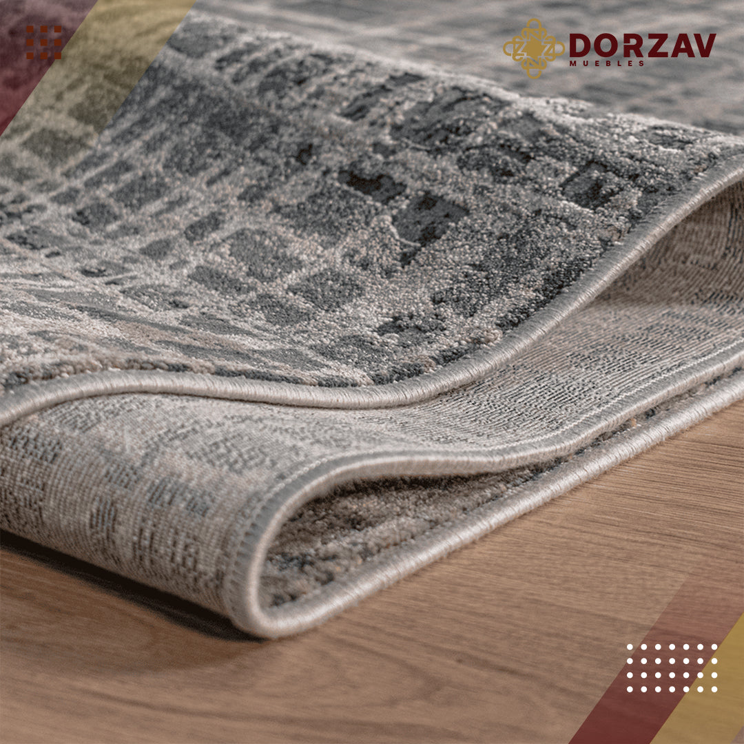Tapete Decorativo Izmir T2102 Gris / Azul – Geométrico · Interior