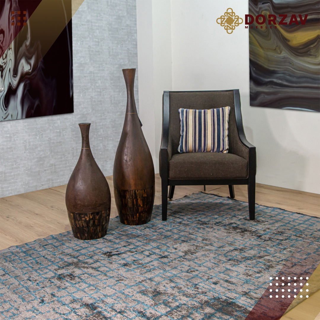 Tapete Decorativo Kabala T8014 Gris / Plata – Geométrico · Interior