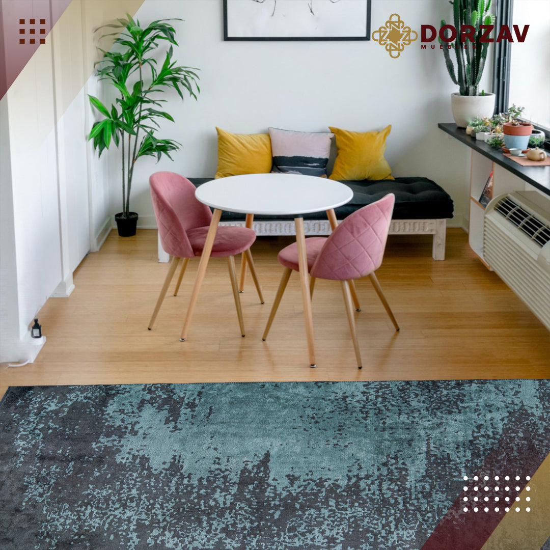 Tapete Decorativo Kabala T8016 Gris / Azul – Abstracto · Interior