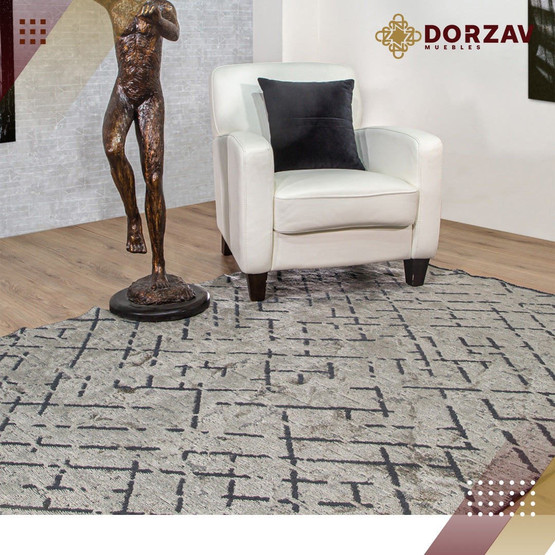 Tapete Decorativo Kabala T8018 Azul / Gris – Geométrico · Interior