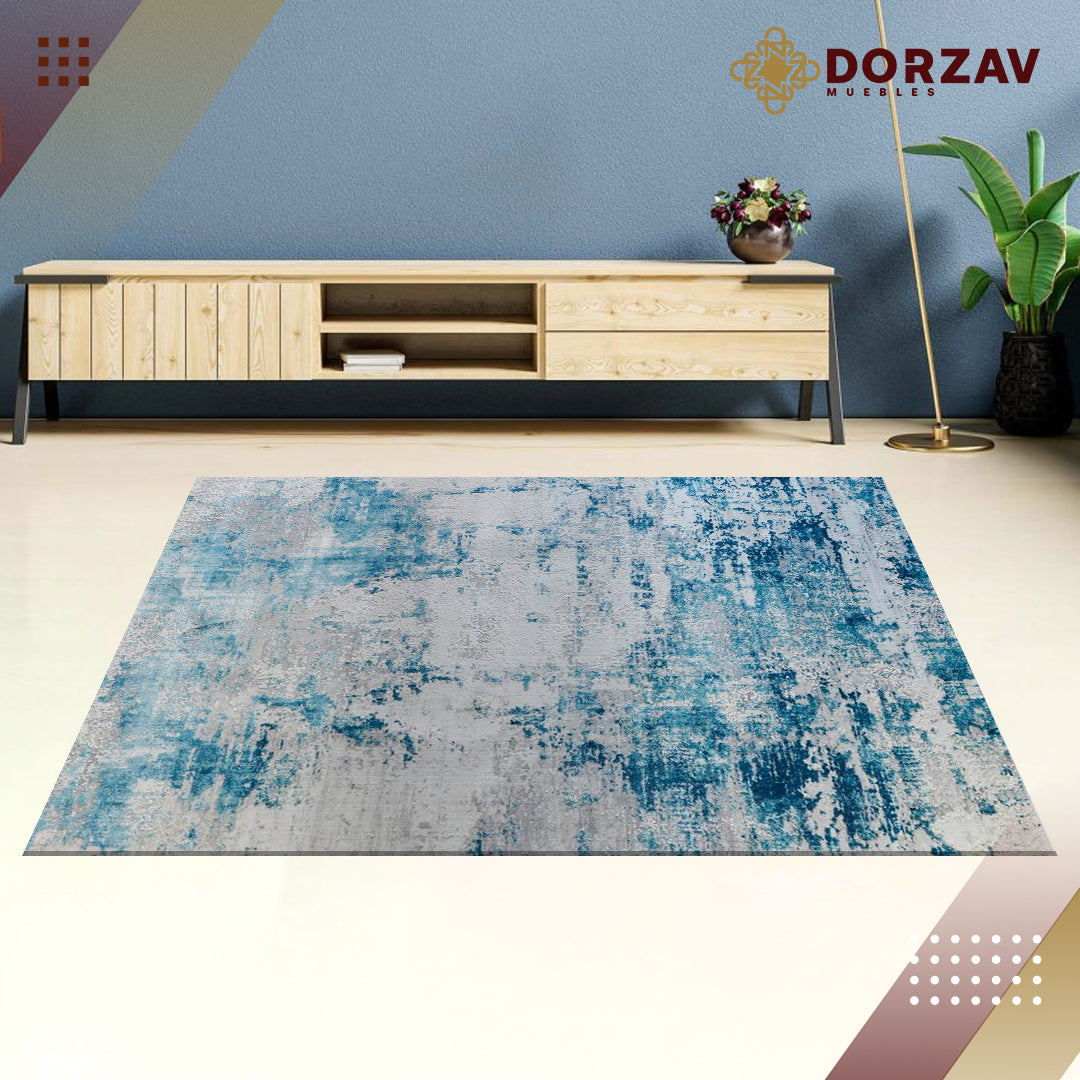 Tapete Decorativo Kemer T2031 Azul / Crema – Abstracto · Interior