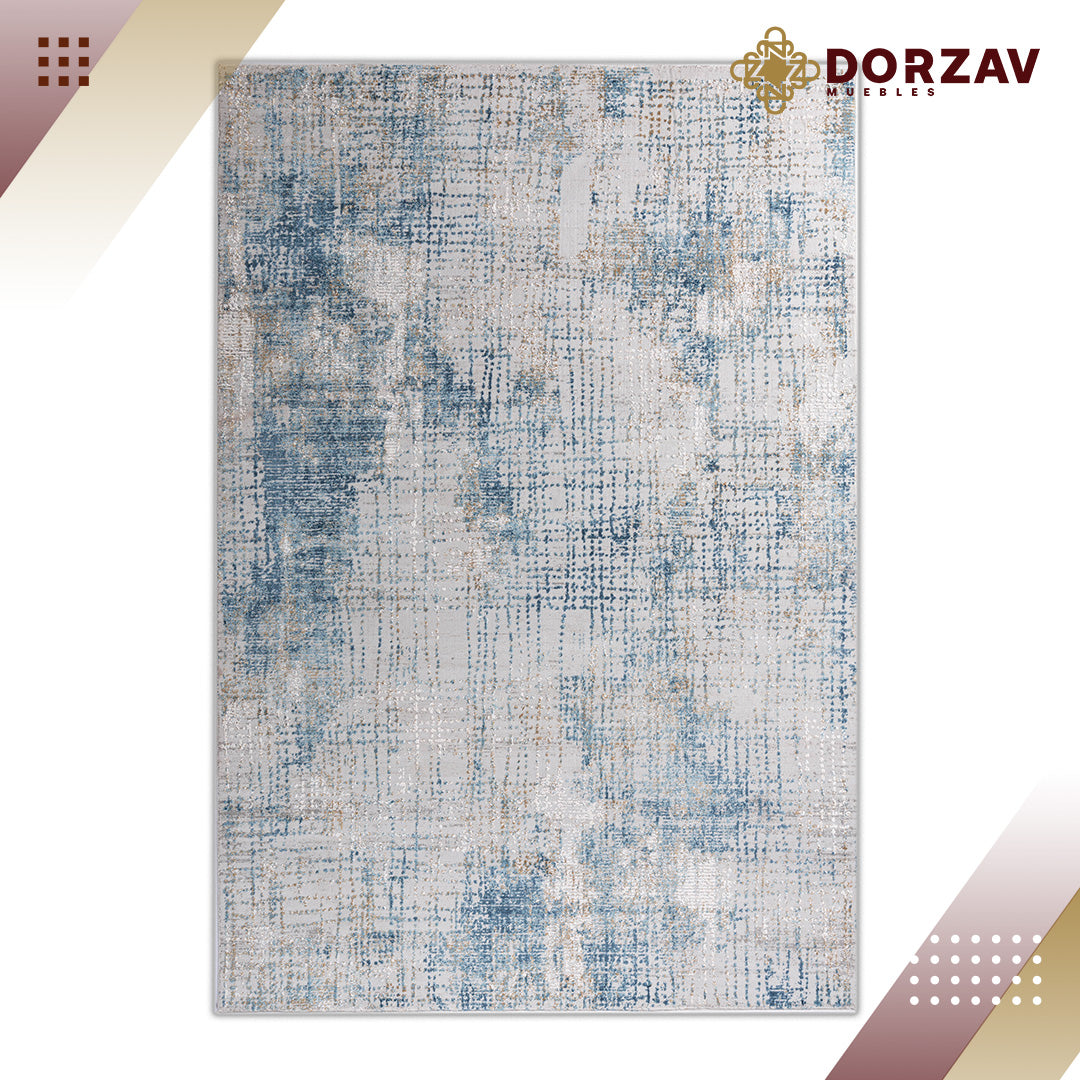 Tapete Decorativo Kemer T2135 Crema / Azul – Abstracto · Interior