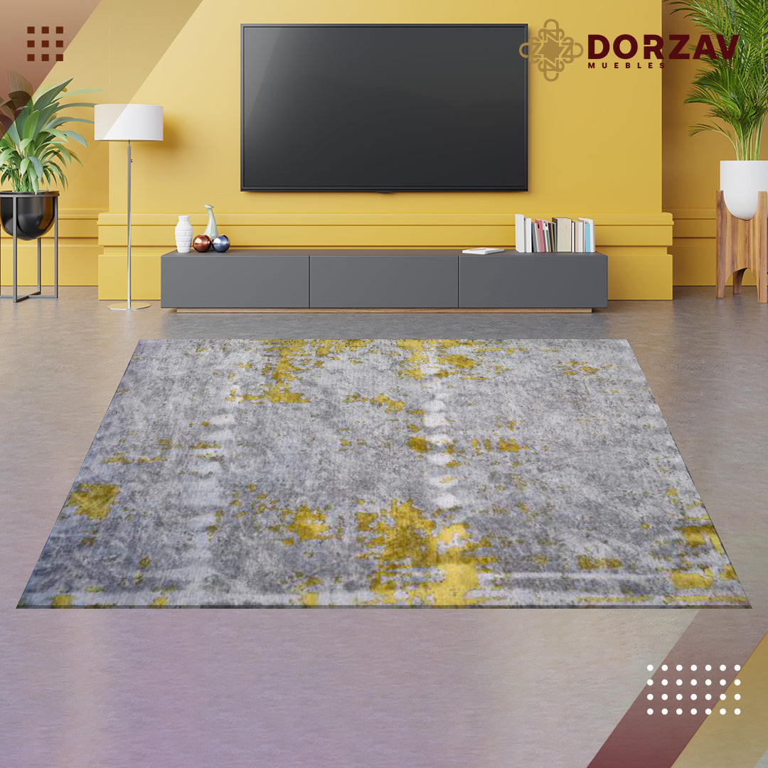 Tapete Decorativo Kabala T8001 Gris / Azul – Abstracto · Interior