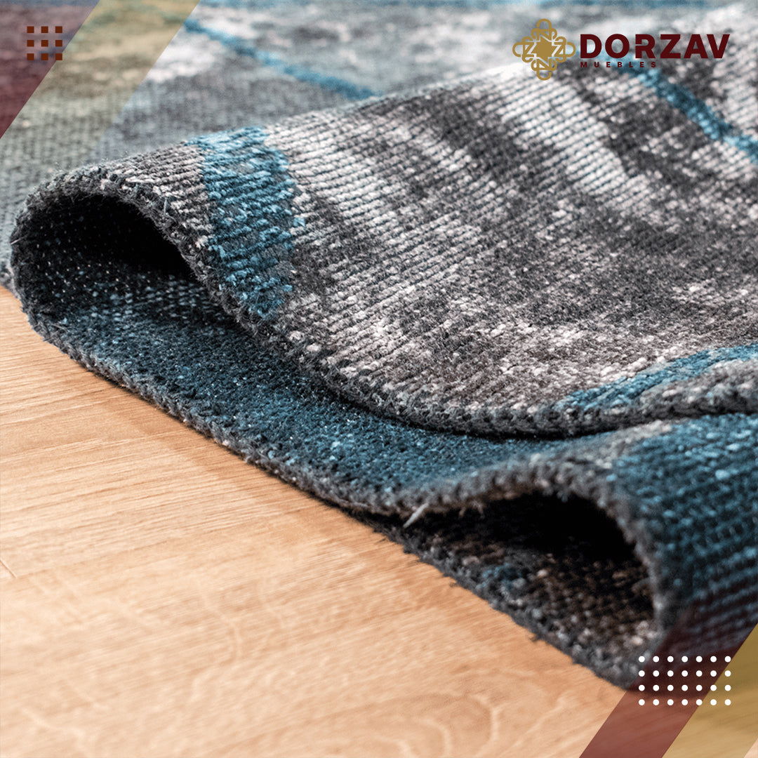 Tapete Decorativo Kabala T8004 Gris / Verde – Geométrico · Interior