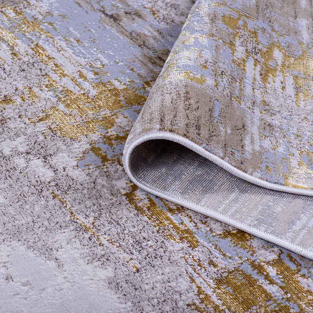 Tapete Decorativo Nela 1001C Dorado / Plata – Abstracto · Interior