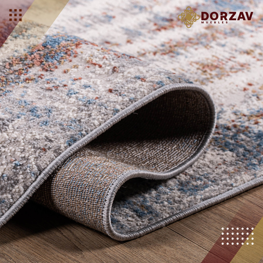 Tapete Decorativo Nida U2015 Azul / Crema – Abstracto · Interior