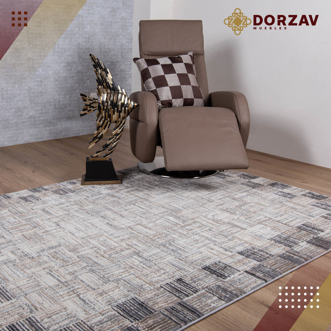 Tapete Decorativo Nida U2016 Gris / Gris – Geométrico · Interior