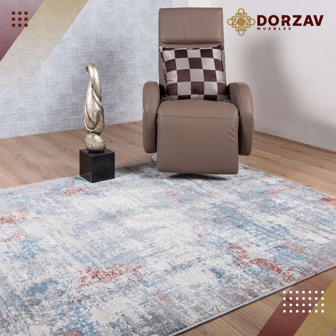 Tapete Decorativo Nida U2031 Azul / Crema – Abstracto · Interior
