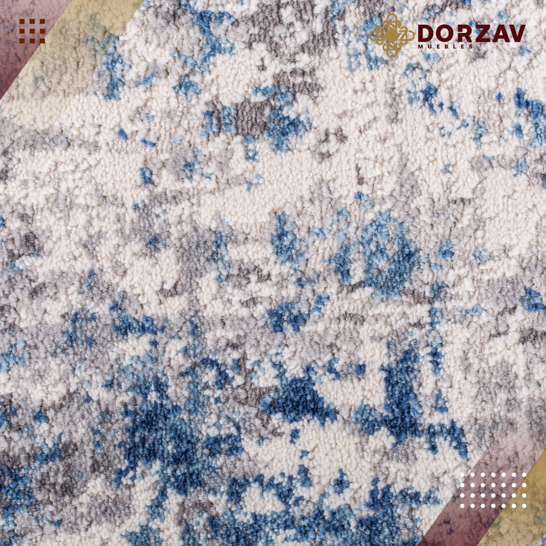 Tapete Decorativo Nida U2010 Azul / Crema – Abstracto · Interior