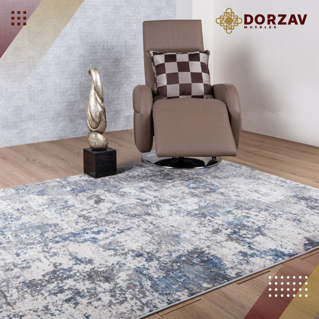 Tapete Decorativo Nida U2011 Azul / Crema – Abstracto · Interior