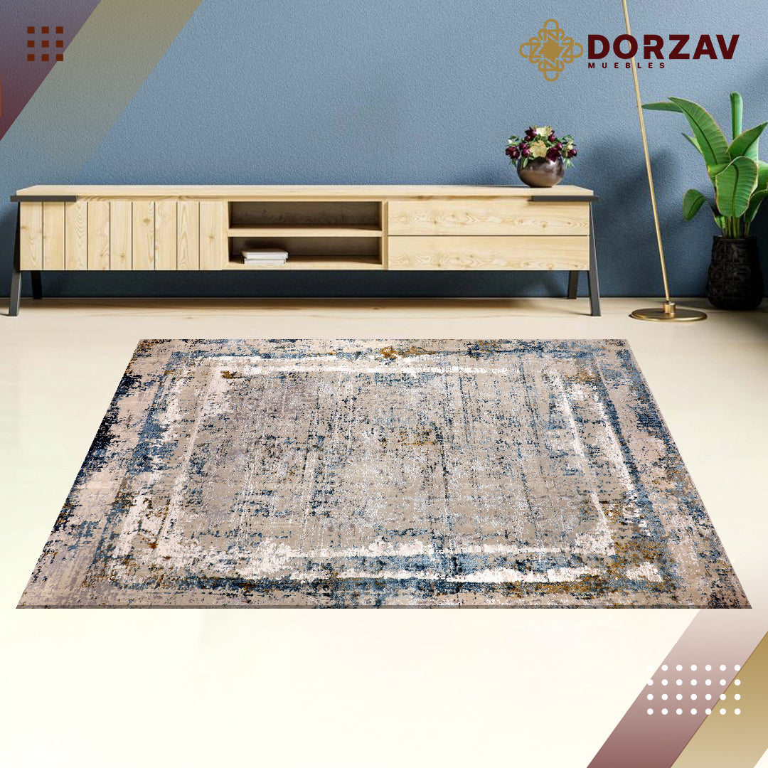 Tapete Decorativo Rennes U2001 Azul / Crema – Abstracto · Interior