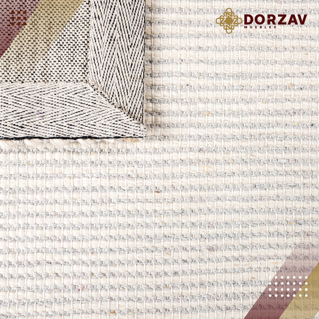 Tapete Decorativo Saira D1004 Marfil / Plata – Natural · Interior