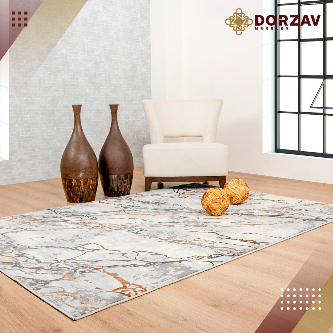 Tapete Decorativo Salim T4046 Gris / Oro – Abstracto · Interior