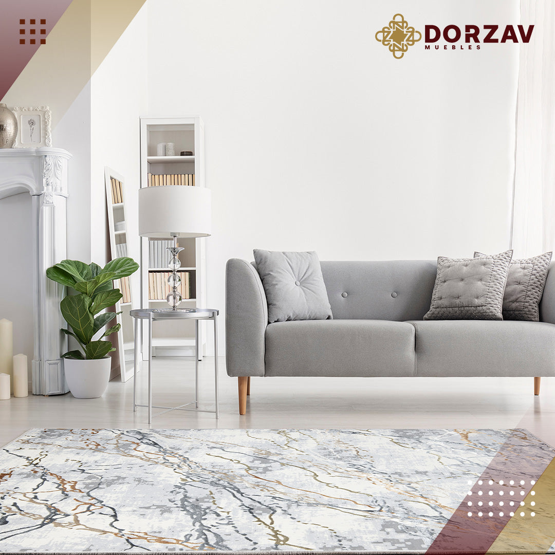Tapete Decorativo Salim T4046 Gris / Oro – Abstracto · Interior