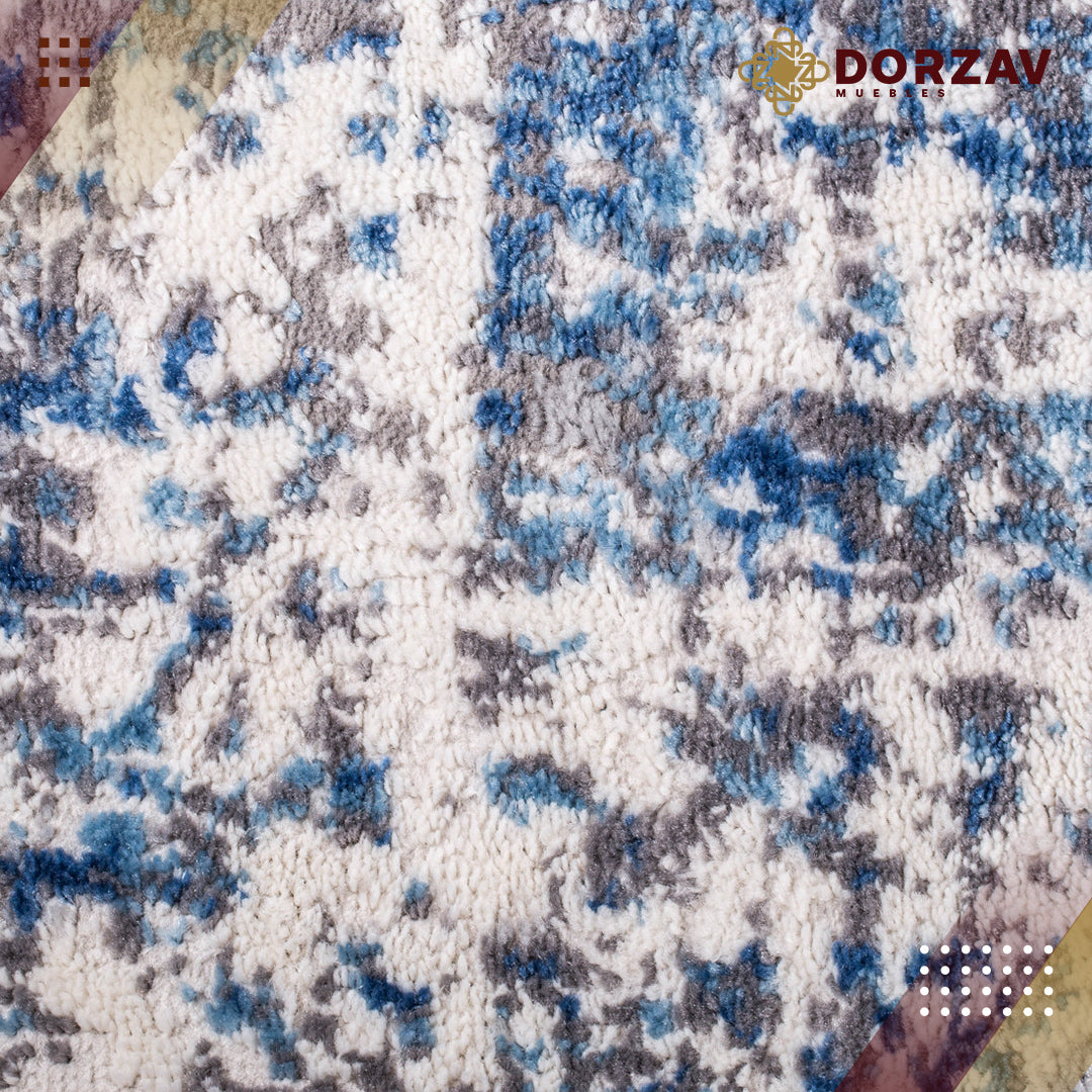 Tapete Decorativo Samara U2023 Azul / Crema – Abstracto · Interior